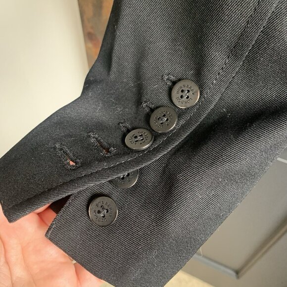 Burberry London 100% Wool Single Breasted Jacket Black Size 8 Black - Picture 6 of 14